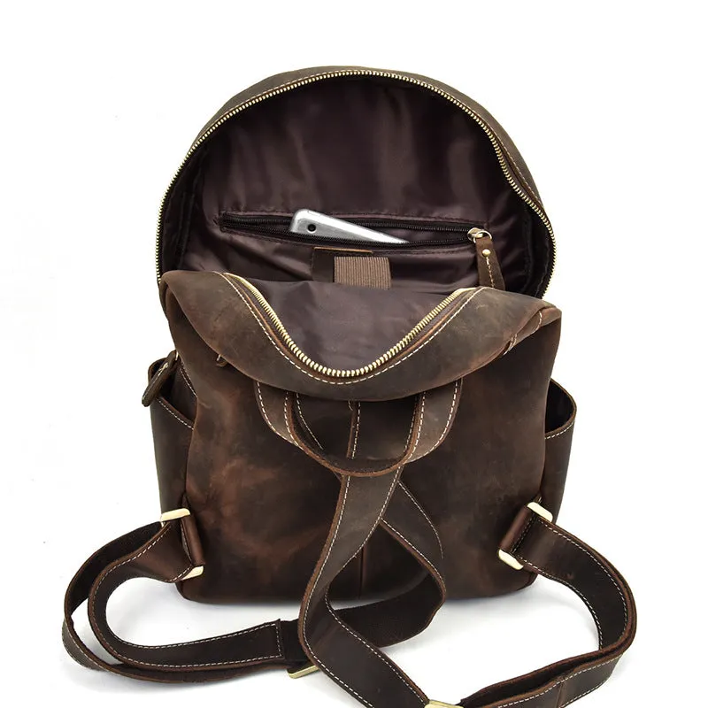 Cool Leather Mens Backpacks Vintage School Backpacks Travel Backpack for Men