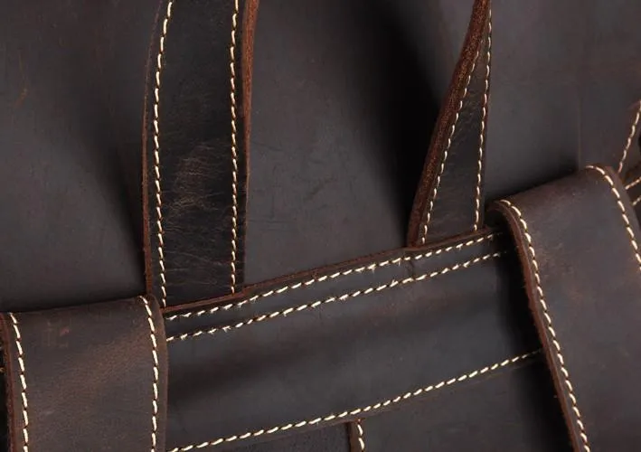 Cool Leather Mens Satchel Backpacks School Backpack Travel Backpack for Men