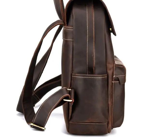 Cool Leather Mens Satchel Backpacks School Backpack Travel Backpack for Men