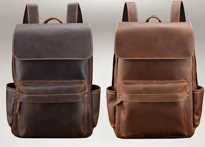 Cool Leather Mens Satchel Backpacks School Backpack Travel Backpack for Men
