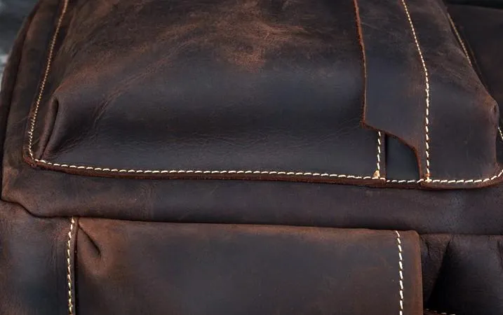 Cool Leather Mens Satchel Backpacks School Backpack Travel Backpack for Men