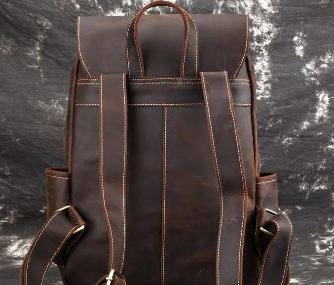 Cool Leather Mens Satchel Backpacks School Backpack Travel Backpack for Men