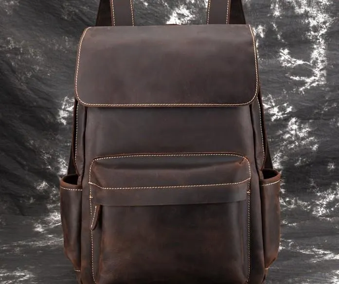 Cool Leather Mens Satchel Backpacks School Backpack Travel Backpack for Men