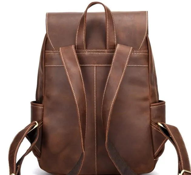 Cool Leather Mens Satchel Backpacks School Backpack Travel Backpack for Men