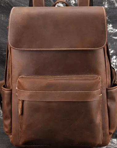 Cool Leather Mens Satchel Backpacks School Backpack Travel Backpack for Men