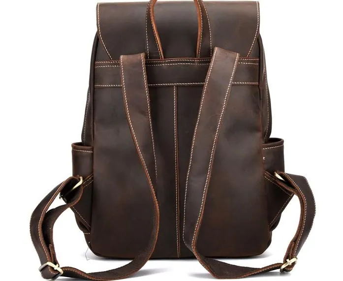 Cool Leather Mens Satchel Backpacks School Backpack Travel Backpack for Men