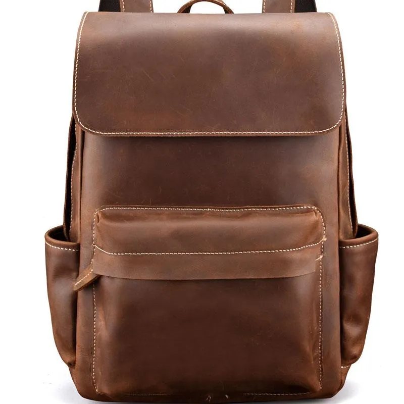 Cool Leather Mens Satchel Backpacks School Backpack Travel Backpack for Men