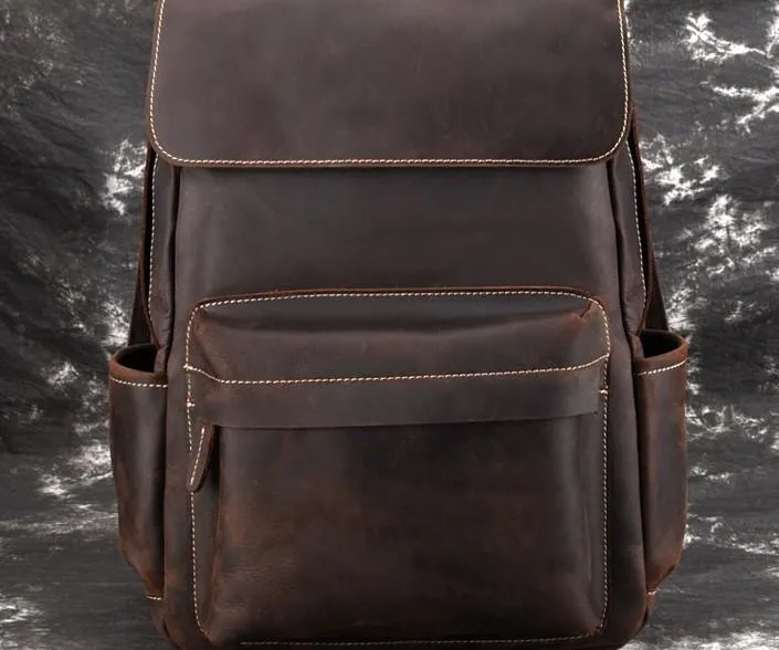 Cool Leather Mens Satchel Backpacks School Backpack Travel Backpack for Men