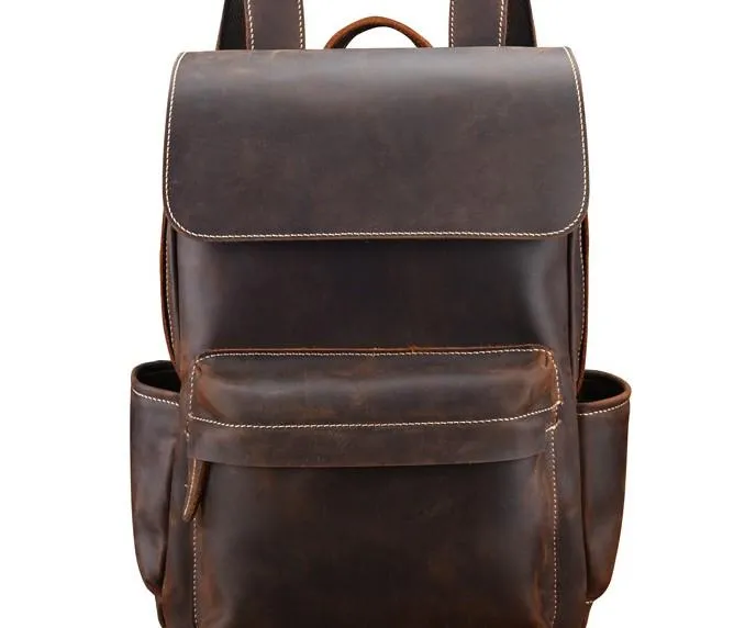 Cool Leather Mens Satchel Backpacks School Backpack Travel Backpack for Men