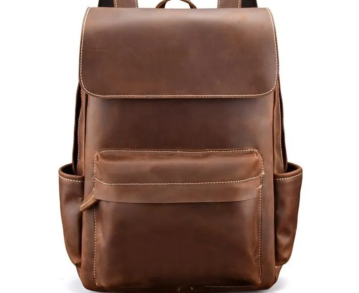 Cool Leather Mens Satchel Backpacks School Backpack Travel Backpack for Men