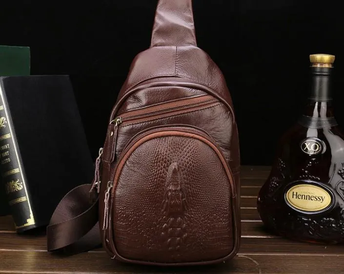 Cool Leather Mens Sling Bags Sling Shoulder Bags Sling Backpack Chest Bag for men