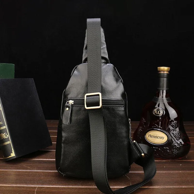 Cool Leather Mens Sling Bags Sling Shoulder Bags Sling Backpack Chest Bag for men