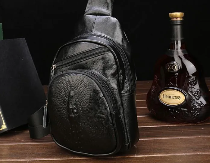Cool Leather Mens Sling Bags Sling Shoulder Bags Sling Backpack Chest Bag for men