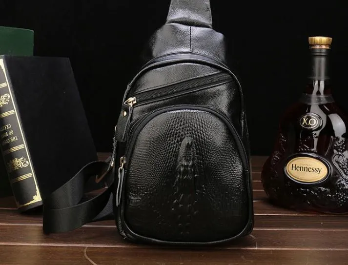 Cool Leather Mens Sling Bags Sling Shoulder Bags Sling Backpack Chest Bag for men
