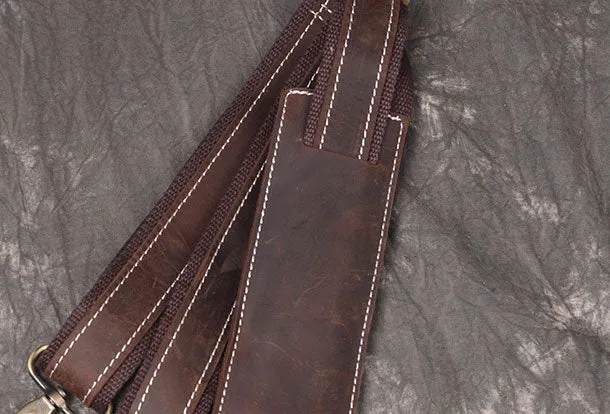 Cool Leather Mens Weekender Bag Vintage Coffee Leather Backpack for men
