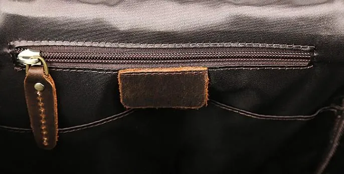 Cool Leather Vintage Dark Brown Mens 16inch Laptop Backpacks Vintage School Backpack Travel Backpack Bags for Men