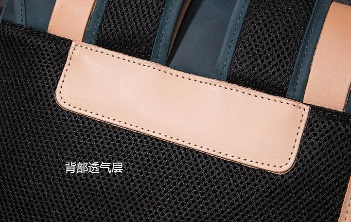 Cool Mens Blue Leather Backpack School Backpack Leather Laptop Backpack for Men