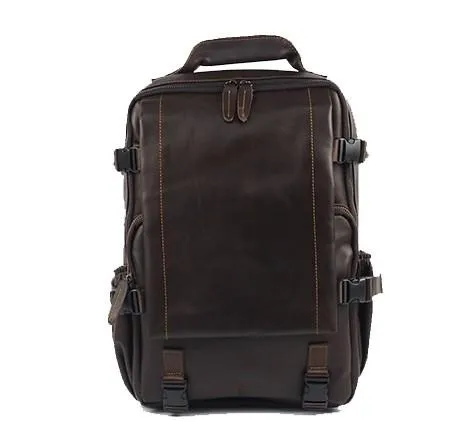 Cool Mens Leather 15inch Laptop Backpack Satchel Backpack Leather School Backpack for Men