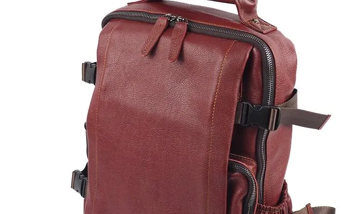Cool Mens Leather 15inch Laptop Backpack Satchel Backpack Leather School Backpack for Men