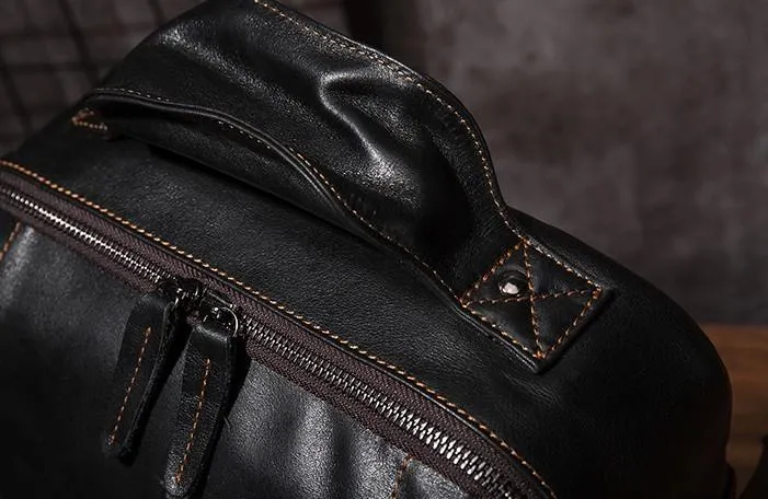 Cool Mens Leather 15inch Laptop Backpack Satchel Backpack Leather School Backpack for Men