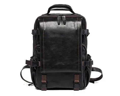 Cool Mens Leather 15inch Laptop Backpack Satchel Backpack Leather School Backpack for Men