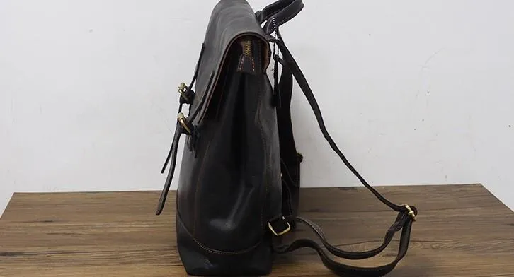 Cool Mens Leather 15inch Laptop Backpack Travel Backpack Leather School Backpacks for Men