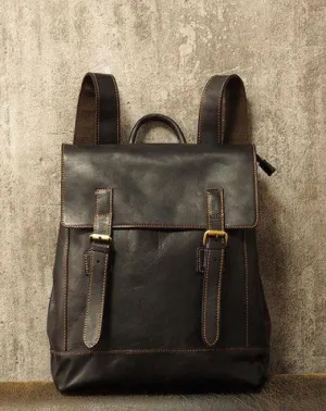 Cool Mens Leather 15inch Laptop Backpack Travel Backpack Leather School Backpacks for Men