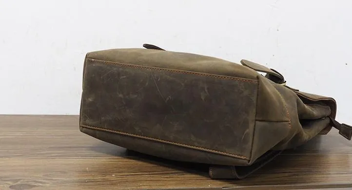 Cool Mens Leather 15inch Laptop Backpack Travel Backpack Leather School Backpacks for Men