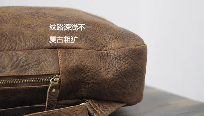 Cool Mens Leather 15inch Laptop Backpack Travel Backpacks Leather School Backpack for Men