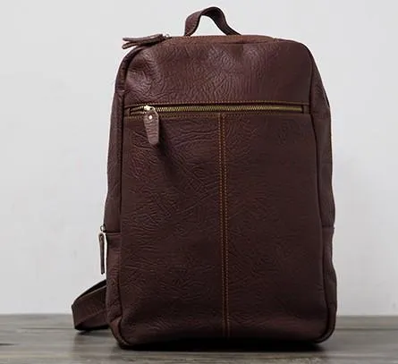 Cool Mens Leather 15inch Laptop Backpack Travel Backpacks Leather School Backpack for Men