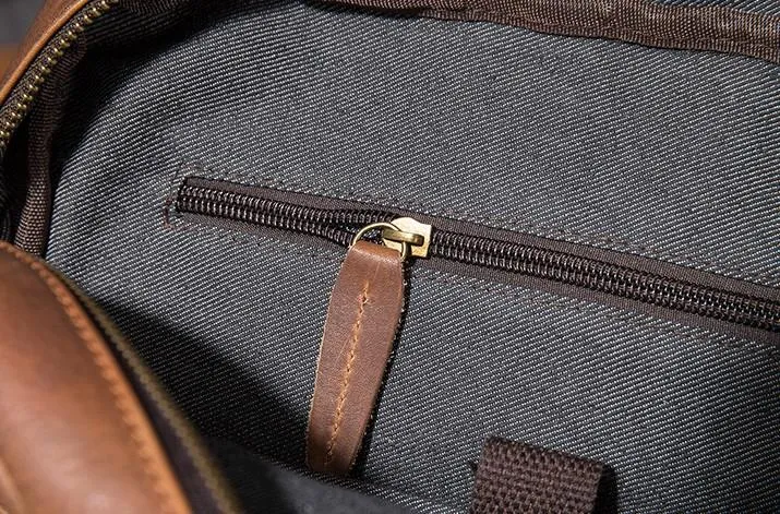 Cool Mens Leather Backpack School Backpack Leather Laptop Backpack for Men