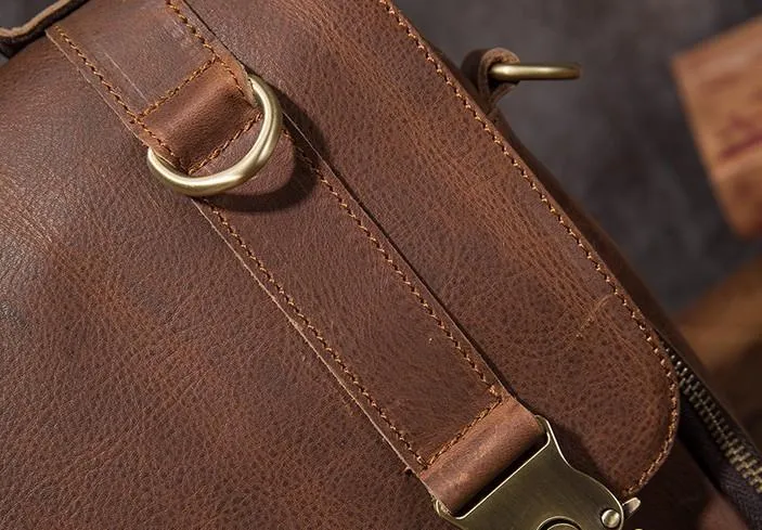 Cool Mens Leather Backpack School Backpack Leather Laptop Backpack for Men