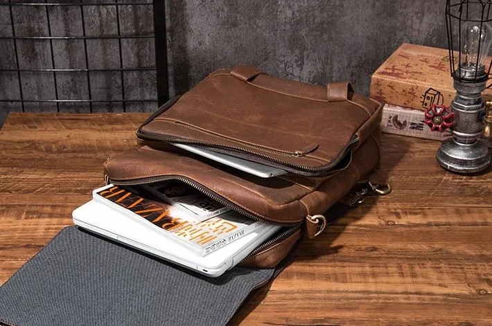 Cool Mens Leather Backpack School Backpack Leather Laptop Backpack for Men