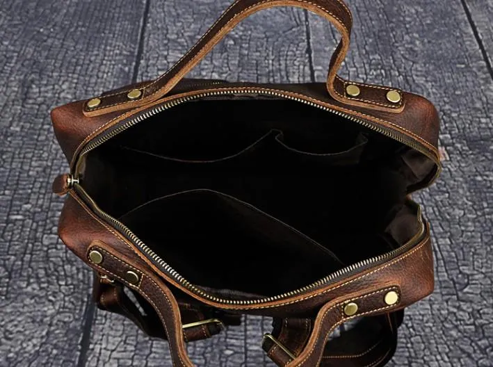 Cool Mens Leather Backpack Vintage Travel Backpack School Backpack for men