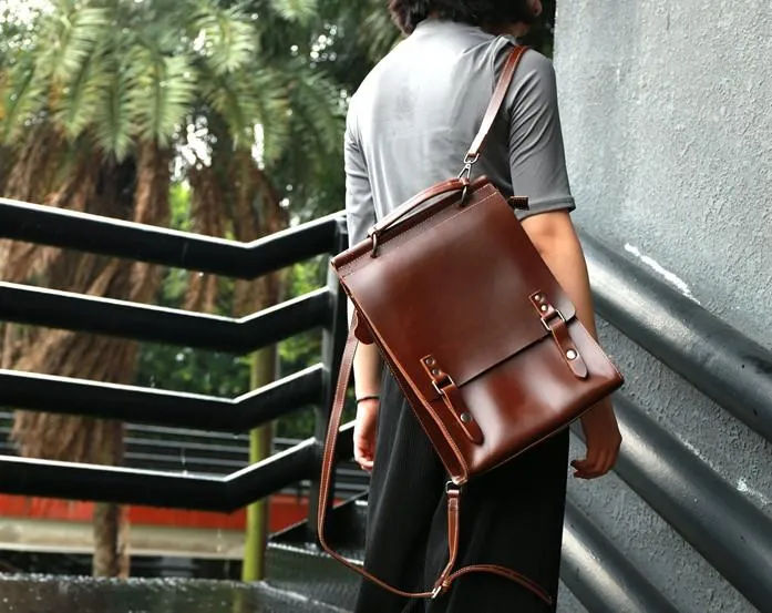Cool Mens Leather Backpacks Travel Backpack School Backpacks for Men