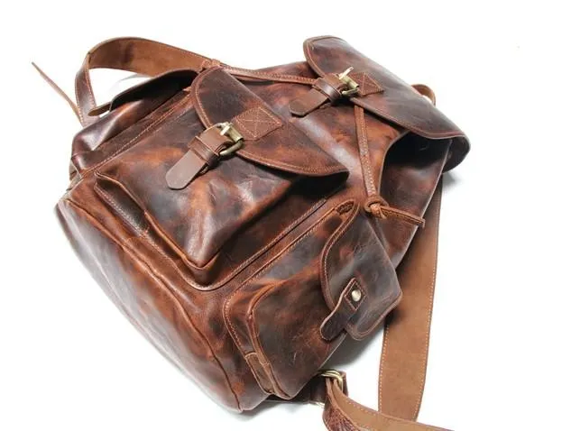 Cool Mens Leather Backpacks Travel Backpacks Laptop Backpacks for Men