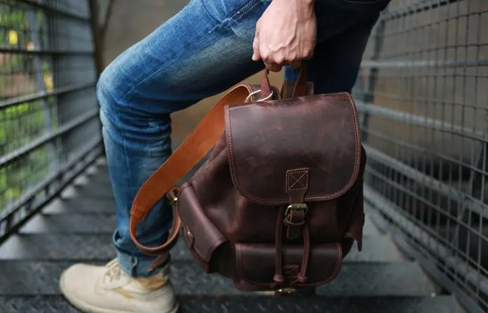 Cool Mens Leather Backpacks Travel Backpacks Laptop Backpacks for Men