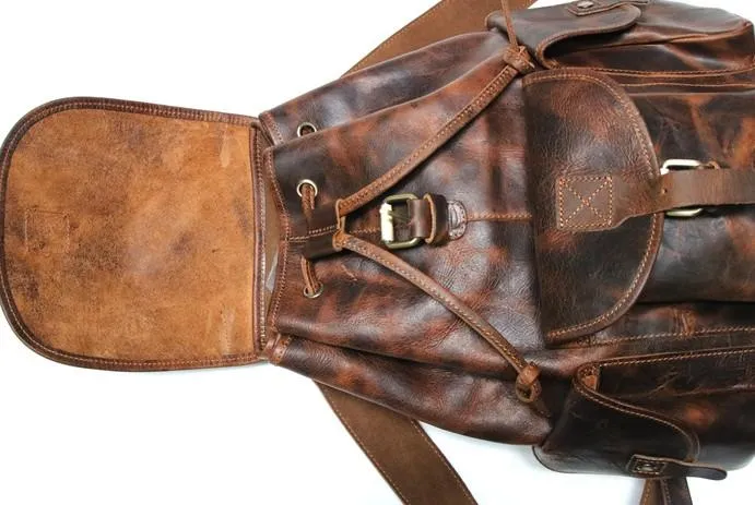 Cool Mens Leather Backpacks Travel Backpacks Laptop Backpacks for Men