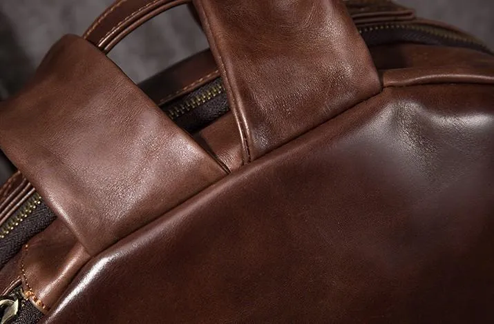 Cool Mens Leather School Backpack Satchel Backpacks Leather Travel Backpack for Men