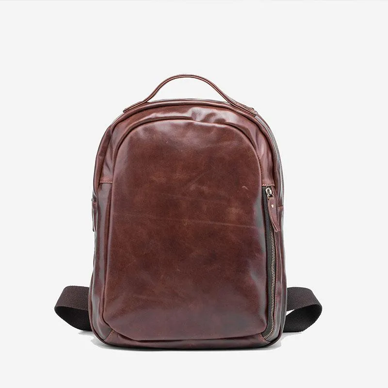 Cool Mens Leather School Backpack Satchel Backpacks Leather Travel Backpack for Men