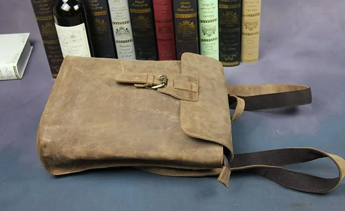 Cool Mens Leather School Backpack Travel Backpack Leather Satchel Backpack for Men