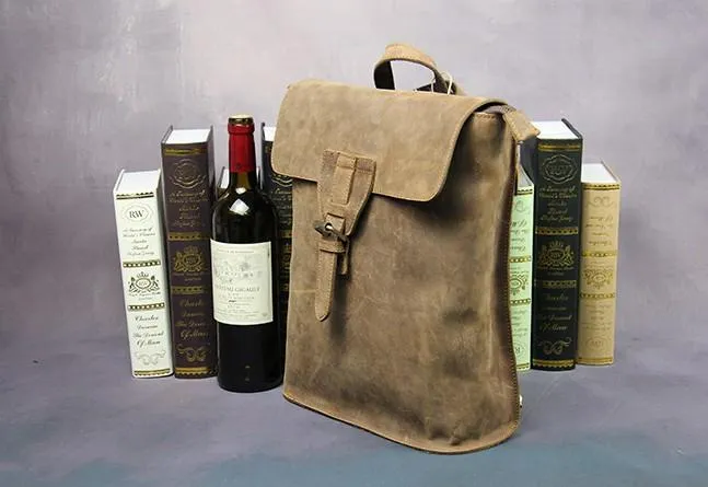 Cool Mens Leather School Backpack Travel Backpack Leather Satchel Backpack for Men