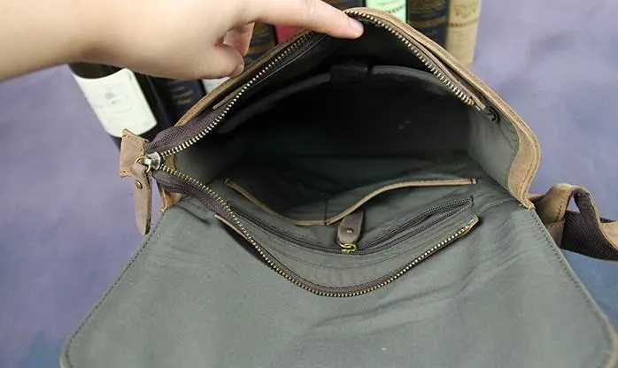 Cool Mens Leather School Backpack Travel Backpack Leather Satchel Backpack for Men