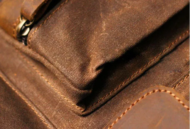 Cool Mens Waxed Canvas Backpack Large Canvas Travel Backpack Hiking Backpack for men