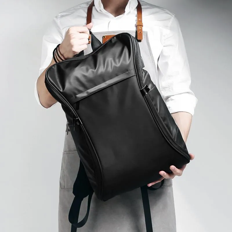 Cool Nylon Cloth Men's Black Large Computer Backpack Travel Bag For Men