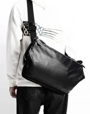 Cool OXFORD CLOTH PVC PU Men's Casual Sling Bag One Shoulder Backpack For Men