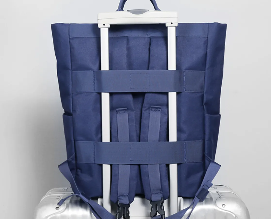 Cool Polyester Fibre Men's Fashion Large Blue Backpack Travel Handbag For Men