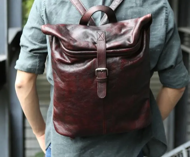 Cool Vintage Leather Mens Backpack Travel Backpack Laptop Backpacks for men