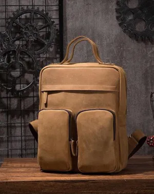 Cool Vintage Mens Leather School Backpack Satchel Backpack Leather Travel Backpack for Men