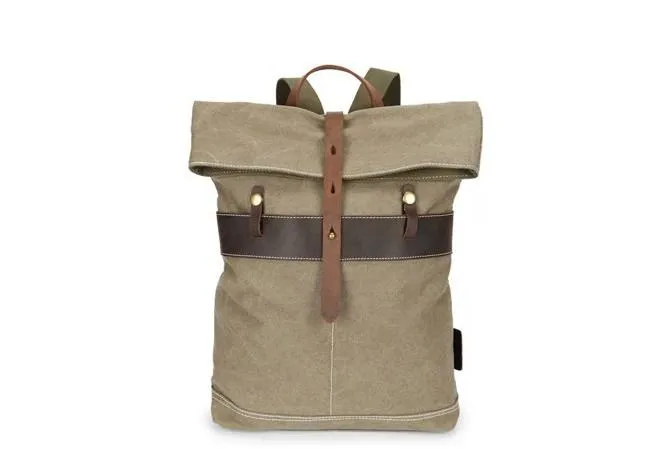 Cool Waxed Canvas Leather Mens Backpack Canvas Travel Backpack Canvas School Backpack for Men